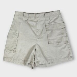 TNA Womens Khaki Tan‎ High Waist Elastic Waist Cargo Shorts Size M Medium